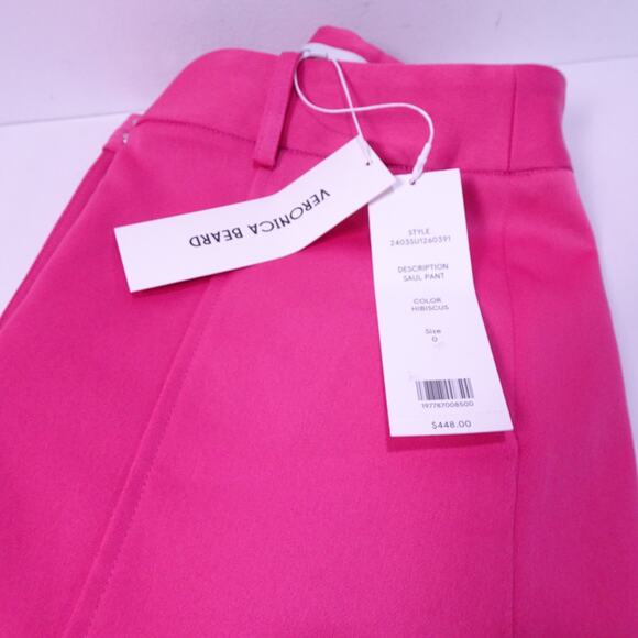 Veronica Beard Women's Saul Pant Hibiscus Satin Utility Wide Leg Pants 4 NWT 448 - Picture 10 of 12